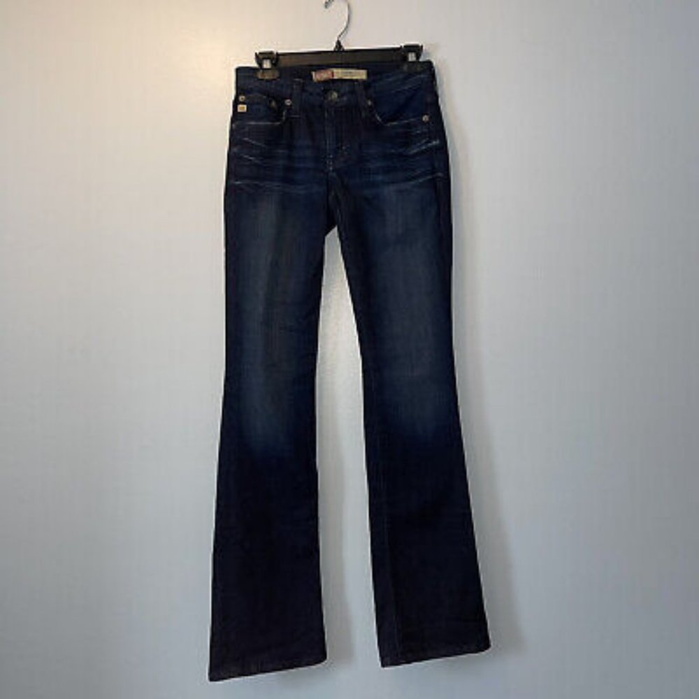 Big Star Hannah Skinny Flare Jeans 26L Dark Wash Denim EUC !